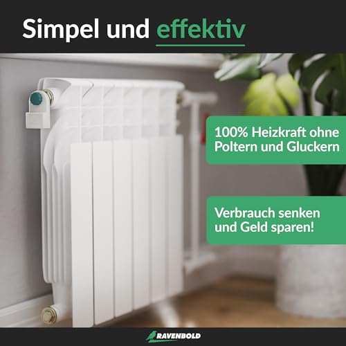RAVENBOLD Heizungsentlüfter mit Auffangbehälter - OHNE TROPFEN - integrierter 5x5mm Vierkant Entlüftungsschlüssel für Heizkörper… – Ansicht 6