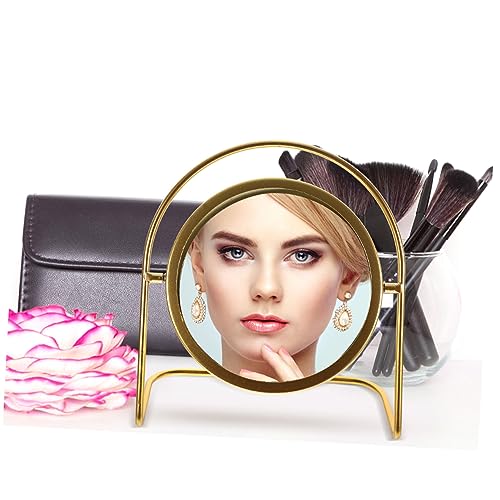 Espejo para maquillaje redondo de escritorio elegante retro miniatura 7