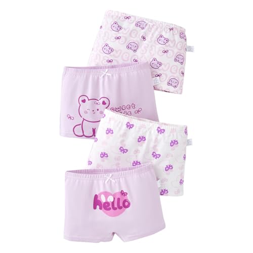 Ruby&Tang ﻿Toddler Girls Underwear Cotton Panties kids Panty Boyshort boxer briefs 2t 4t (4-pack)