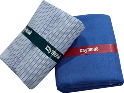 Image of Raymond Premium Unstitched Formal Shirt Fabric, Cotton Blend Stripes, 150 x 150 cm, Regular Fit, Professional Wear Collection