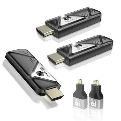 BDFFLY - Wireless HDMI Transmitter and 2 Receiver with Adapter 4K, 1080P HDMI Wireless Kit, Plug & Play, Support 2.4/5GHz for Streaming Video and Audio to Monitor from Laptop/Pc/Tv Box