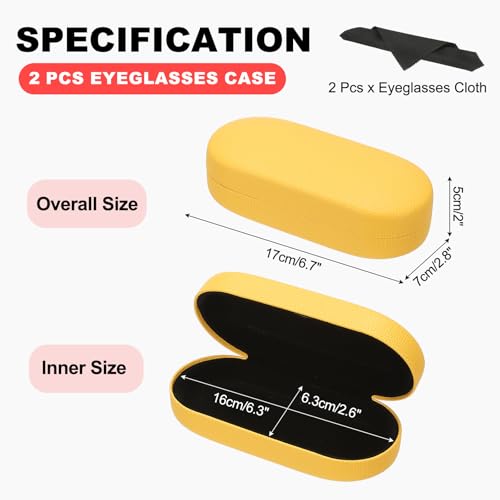 Image of PATIKIL Hard Shell Eyeglasses Case, PU Leather Large Glasses Case Litchi Grain Protective Sunglasses Organizer