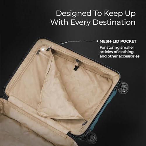 Image of Briggs & Riley 30 Inch Large Checked Luggage - Extra Capacity Hard Shell Heavy Duty Travel Suitcase 360 Degree Spinner Wheels - TSA Lock - Integrated Garment Compartment - Torq Collection - Ocean