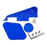 FLEOR 1Ply Blue Mirror Guitar Pickguard Scratch Plate Back Plate Bracket(Silver) w/Screws Fit Gibson Les Paul Pickguard Replacement