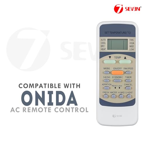 Image of 7SEVEN Compatible Onida AC Remote R51 Model 160 1 1.5 2 Ton Split and Window Air Conditioner - Match Exactly with Existing Onida ac Remote Control