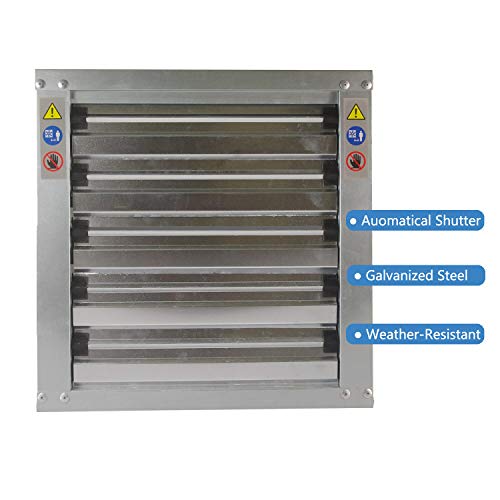 Grelwt 24" Wall Mounted Exhaust Fan - Ventilation Fans - Automatic Shutter - Vent Fan For Home Attic, Shed, Or Garage Ventilation, 4390 Cfm, 6180 Sqf Coverage Area #TOP2