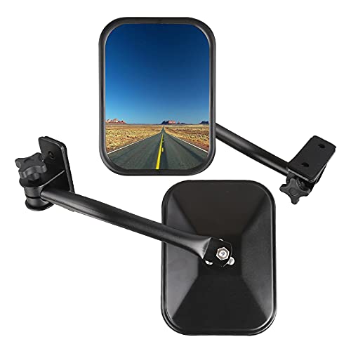 JDMON Compatible With Door Off Mirrors Jeep Wrangler TJ JK JKU, Shakeproof Rearview Convex Door Side Mirrors With Doors Off, Quick Release Doorless Mirrors Doors Hinge Mirrors - 2 Pack