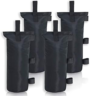 MASTERCANOPY 112lbs Set of 4 Gazebo Sand Weights Bags with Pothook for Pop Up Portable Folding Canopy, Black