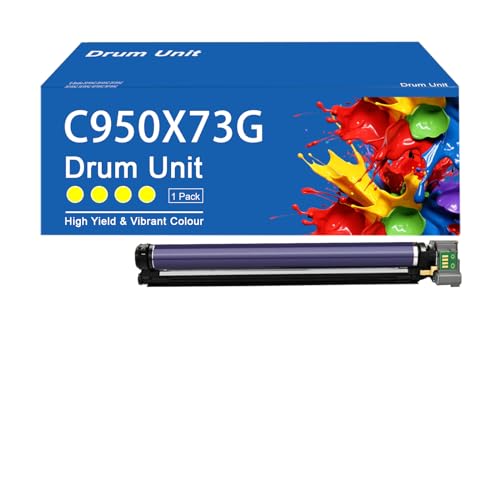 C950/X950 Drum Unit Compatible for Lexmark C950/X950 C950X73G Yellow Drum Units Work for Lexmark C950 C950de X950 X950de X952 X952dte X954 X954dhe Printer