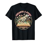 Unearth a Story Summer Library Reading 2026 Dino Skeleton T-Shirt