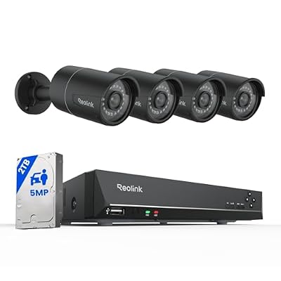 REOLINK 8CH 5MP PoE Security Camera System RLK8-410B4-5MP Black