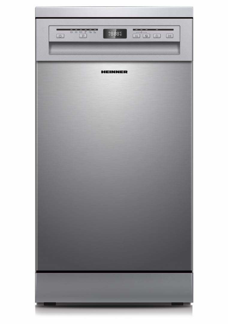 HDW-FSM45609DXE++ Geschirrspüler – 9 Maßgedecke – Energieklasse E – 6 Programme – Halbbeladung – Extra Trocknen – 24 Std. Startzeitvorwahl – AquaStop – 45 cm – Inox