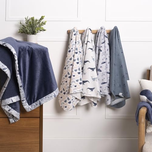 Image of Gerber Unisex Baby 100% Cotton Flannel Receiving Blankets 30x30 Inches (Pack of 16), Coastal Calm, One Size