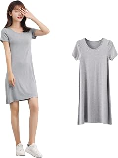 [TRANSIT TRADE] レディース ワンピース 半袖 Tシャツワンピース シンプル 無地 ルームウェア 膝丈 体型カバー カジュアル 着やせ 春 夏 秋 ペチコート インナー ゆったり ルームウェア 大きいサイズ
