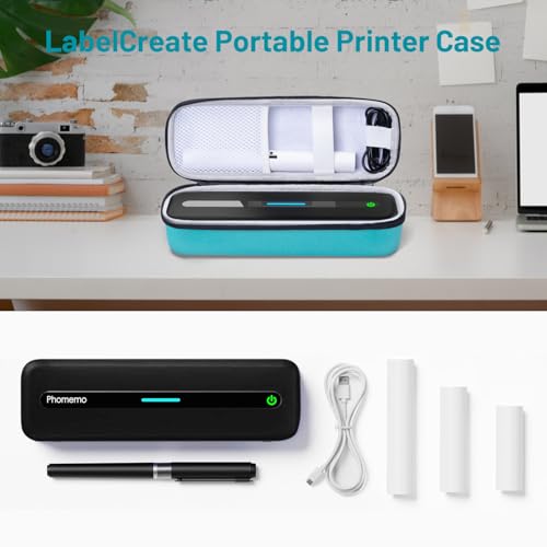 Image of M833 Carrying Bag, Compatible with Memoking, Memoquneen, Itari, COLORWING, Phomemo M832 /M834 /M835 Portable Printer, Storage Holder Paper & USB Cable, for Wireless Travel Printer(Box Only)