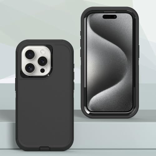Image of Case for iPhone 14 Pro Max, Heavy-Duty Tough Rugged Shockproof Drop Protective Cover Phone Cases, Black