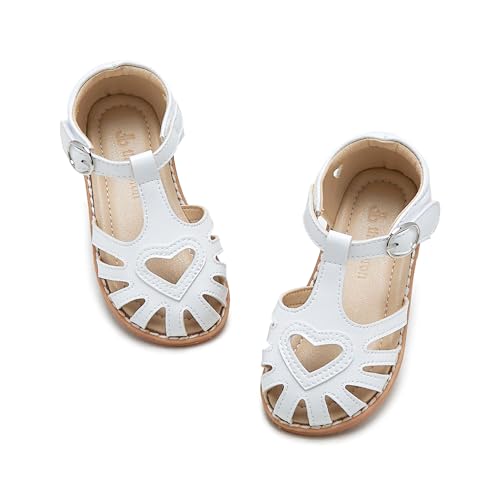 THEE BRON Toddler Girls Closed Toe Sweet Retro Cutout Sandals - Princess Summer Shoes