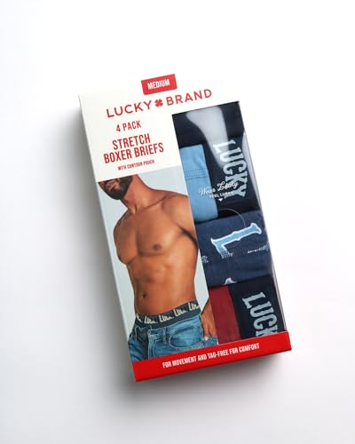 Lucky Brand Men's Boxer Briefs - 4 Pack Breathable Stretch Tag Free Underwear Boxers with Comfort Contour Pouch (Sizes: S-XL)3