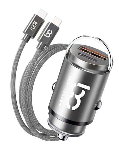 NWNK13 - Caricatore veloce da auto per Huawei P40 Lite caricabatterie da auto 2 porte USB adattatore per auto ricarica rapida 3,4 A con cavo USB tipo C da 1 m, cavo ad alta velocità (argento)