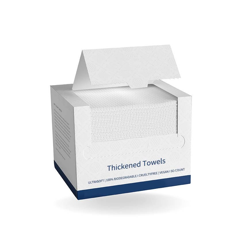 Face Cleaning Towels XL, 100% Biobased Face Towel, Disposable Face Towelette, Makeup Remover Dry Wipes, Ultra Soft, 50 Ct, 1 Pack