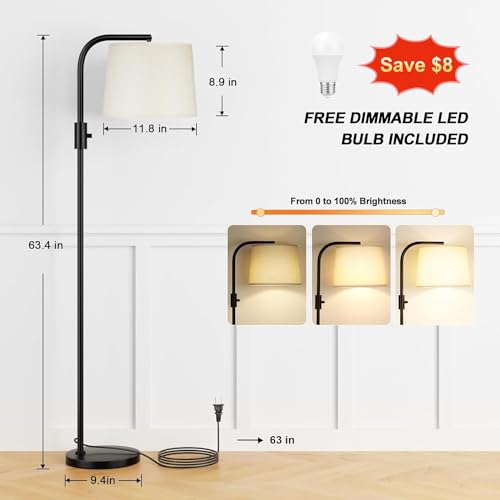 Ambimall Candeeiro de chão - Candeeiros de chão 9W Lâmpada incluída, lâmpadas de pé para sala de est