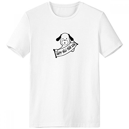 T-shirt blanc ras du cou imprimé chien pour homme en taille XL XL-Large