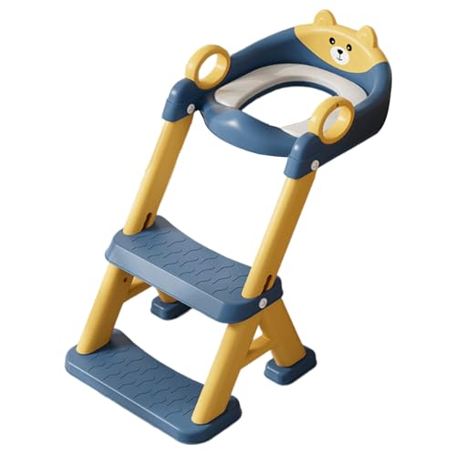 Asiento de inodoro para entrenamiento con taburete escalonado, asiento de orinal ajustable en altura | Herramientas antideslizantes para con protección contra salpicaduras para niños y