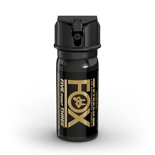 ACK, LLC Fox Labs 1.5 Ounce 2% OC 5.3-mm Flip Top Stream Pepper Spray, Black