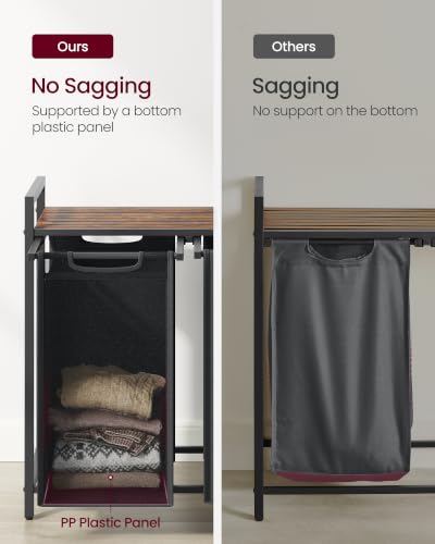 Image of VASAGLE Laundry Hamper with Shelf, 2 Pull-Out Bags, 2 x 12.1 Gallons (46 L)