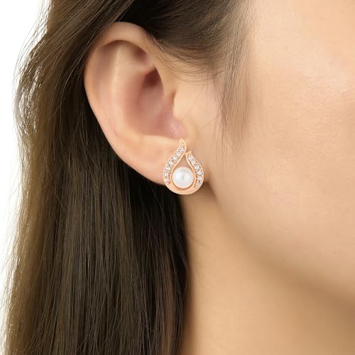 Image of I Jewels Glittering Cubic Zirconia Designer Chain Pendent Necklace With Earrings Set for Women