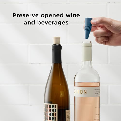 Image of Rabbit Wine Stoppers and Beverage Bottle Stoppers, Silicone Set of 2