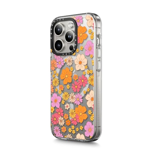 Coque iPhone 15 Pro Max transparente antichoc MagSafe imprimé fleurs hippie - 5