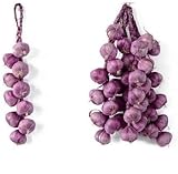 BALSAT Guirnalda Ajo Artificial Decorativo Plastico Guirnalda Decorativa Ajos Decoracion Restaurantes Tiendas. Cadena Colgante de ajos. (Morado)