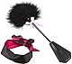 Erotik Bondage Sex Fetisch Augenmaske Augenbinde mit Deluxe Federkitzler Liebes Feder, Leder Slapper Hand Spanking Paddel BDSM Fetisch Bondage set Sex Spielzeug für BDSM SM Erwachsene