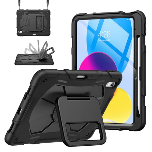 Étui robuste iPad 11e génération antichoc 360 avec porte-crayon et bandoulière