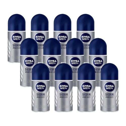 NIVEA MEN Silver Protect Roll-On Deodorant 50ml – Protection with Anti-Bacterial Silver Ions, Quick-Drying Formula, Alcohol-Free, Pack of 12 image 5