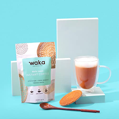 Waka Quality Instant Coffee — Dark Roast — 100% Arabica Freeze Dried Beans — 3.5 Oz Resealable Bulk Bag For 35 Servings Of Iced Coffee Or Hot Coffee #TOP2