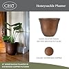 Classic Home and Garden by Growscape Honeysuckle Resin Planters - Lightweight Indoor & Outdoor Plant Pots - UV-Resistant Plastic Flower Pots - Pot Planters for Flowers & Herbs (15" Distressed Copper) #1