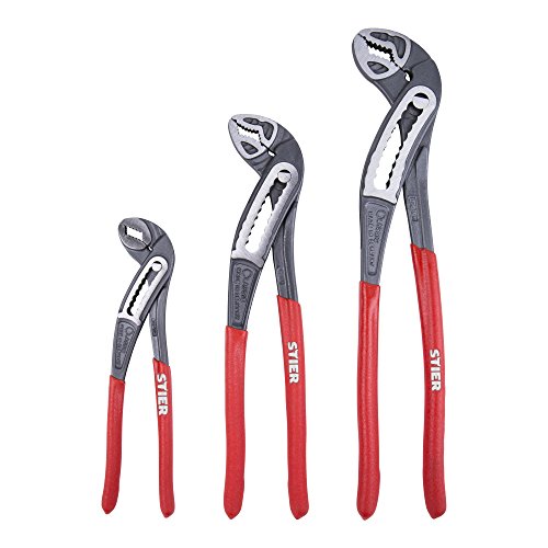 STIER Zangensatz WaPu+, Größen 180 mm, 240 mm, 300 mm, 3-teilige Wasserpumpenzangen, optimal für Halte-, Greif- und Biegearbeiten, vielseitig einsetzbar und langlebig