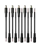 LED Light Strip DC 2.1x5.5mm Wire Power Pigtails Adapter Barrel Plug Socket Cables and CCTV Security Camera, DVR,Car Rearview Monitor System Video and Other Low Voltage Application Male+Female 5pack