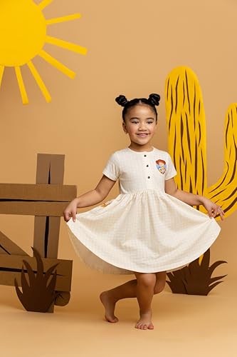 Image of monica + andy Short Sleeve Let's Dance Dress, Organic Cotton Playwear Clothes for Girls, Kids, Toddler & Infant Sizes