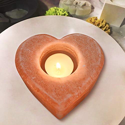 Apex Global Natural Himalayan Rock Salt Heart Shape Tea Light Candle Votive Holder. 100% Authentic With No Chemical Additives,(2.5 Inches, 3.5 Lbs.) Unique Gift Ideas #TOP1