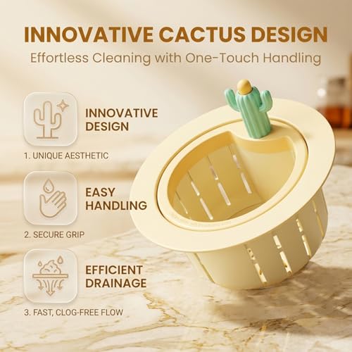 Colador para fregadero con diseño cactus SakerPlus amarillo miniatura 3