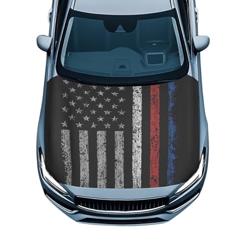 Image of July 4th Hood Cover for Truck Stretchable Engine Cover Can be Washed Hood Wraps Universal for Cars