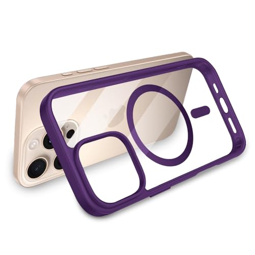Image of iPhone 16 pro Max Transparent Case | Shockproof Bumper & Camera Protection | Magsafe Compatible | Sleek Hard Crystal Back Cover for iPhone 16 pro Max - Purple