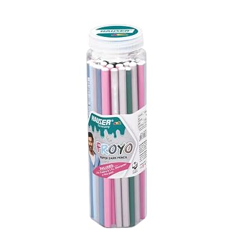 HAUSER ARTZ FROYO WOODEN PENCIL Set – 50 Pcs Multicolor Pencils | Extra Dark Lead for Smooth Writing | Ideal for Kids School Use & Drawing
