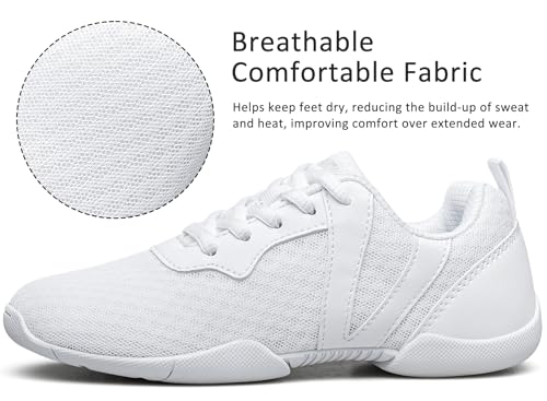 Girls Cheer Shoes White Cheerleading Breathable Sneakers Kids Cheerleader Athletic Training Tennis Walking Shoes2