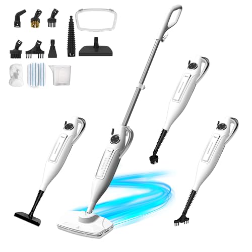 Image of Rosewill 11-in-1 Steam Mop, 260F Handheld Steam Cleaner, 1200W Detachable Steam Mops for Floor Cleaning, Removable Tank, Multi-Purpose Steamer for Hardwood, Tile, Grout, Furniture - White