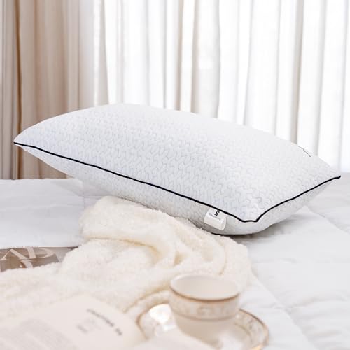 SleepStore Fibrom Soft Pillow, Pack of 1, 18x27 Inch | Fiber Foam Blend Soft Sleeping Pillow | Perfect for Stomach, Back & Side Sleepers | Lump Free & Breathable Bed Pillow for Sleeping (White)