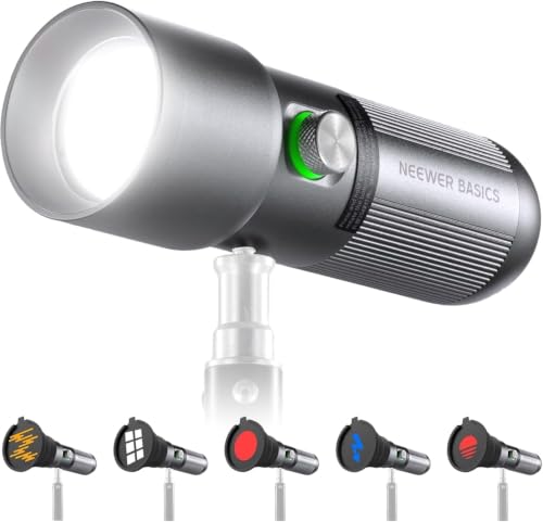NEEWER Basics Lampe Torche LED Portable RGB, 4 Colors/20 GOBO Filtres,FL10